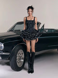 LANE CI - Noir Print Ruffle Selina Mini Dress