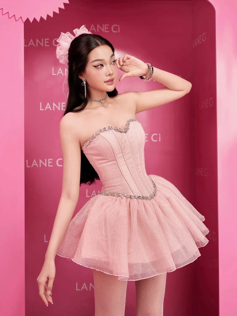LANE CI - Aurora Shimmer Corset Mini Dress
