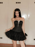 LANE CI - Black Corset Party Mini Muse Dress
