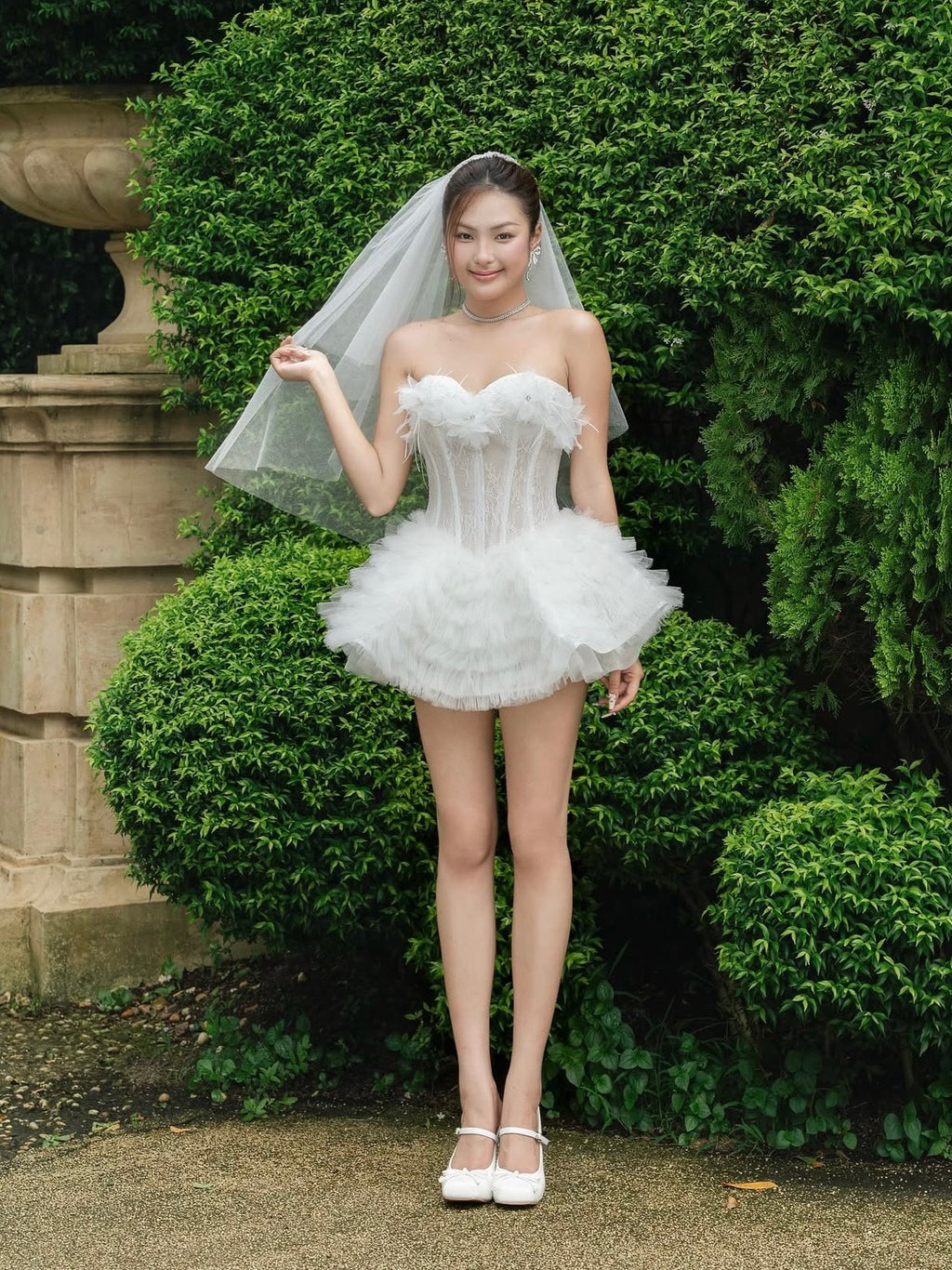 LANE CI - White Swam Dress