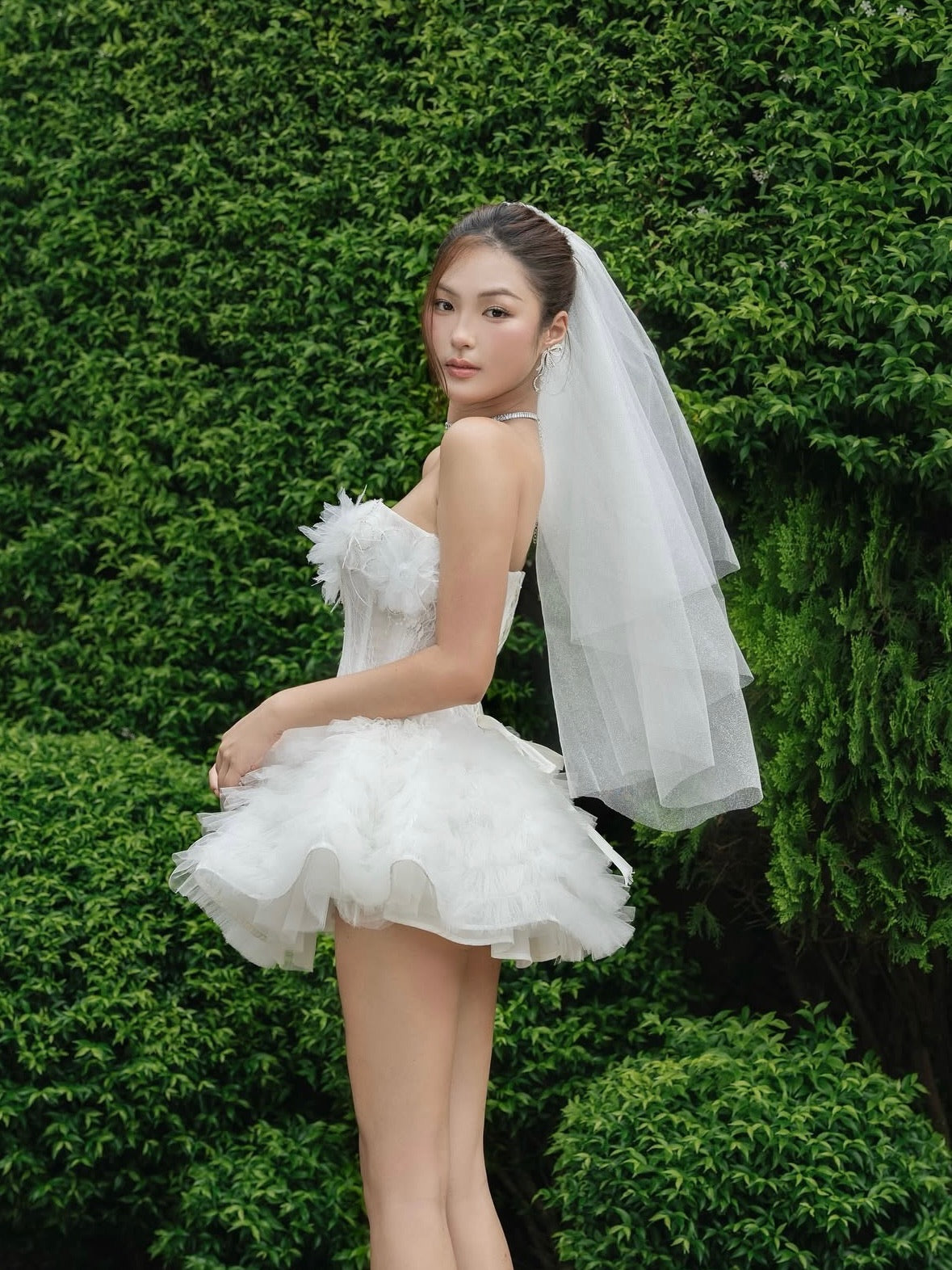 LANE CI - White Swam Dress