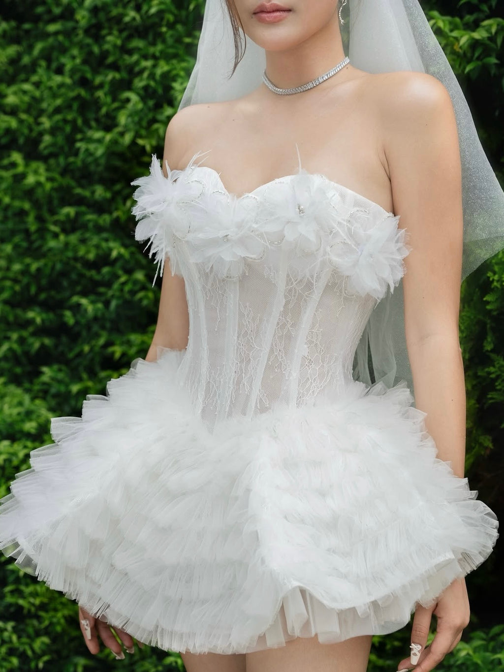LANE CI - White Swam Dress