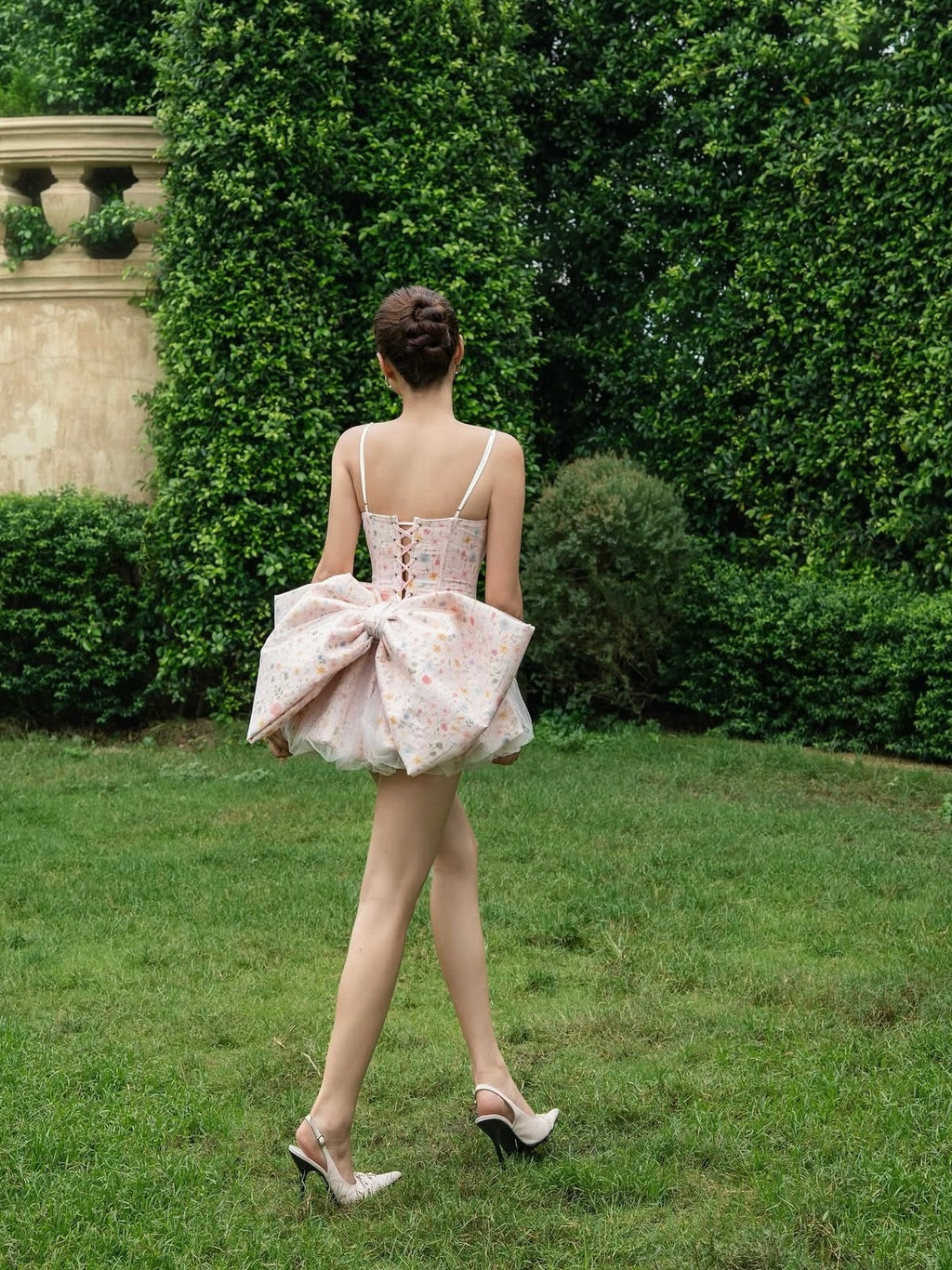 LANE CI -  Cazie Blush Pink Bow Mini Dress