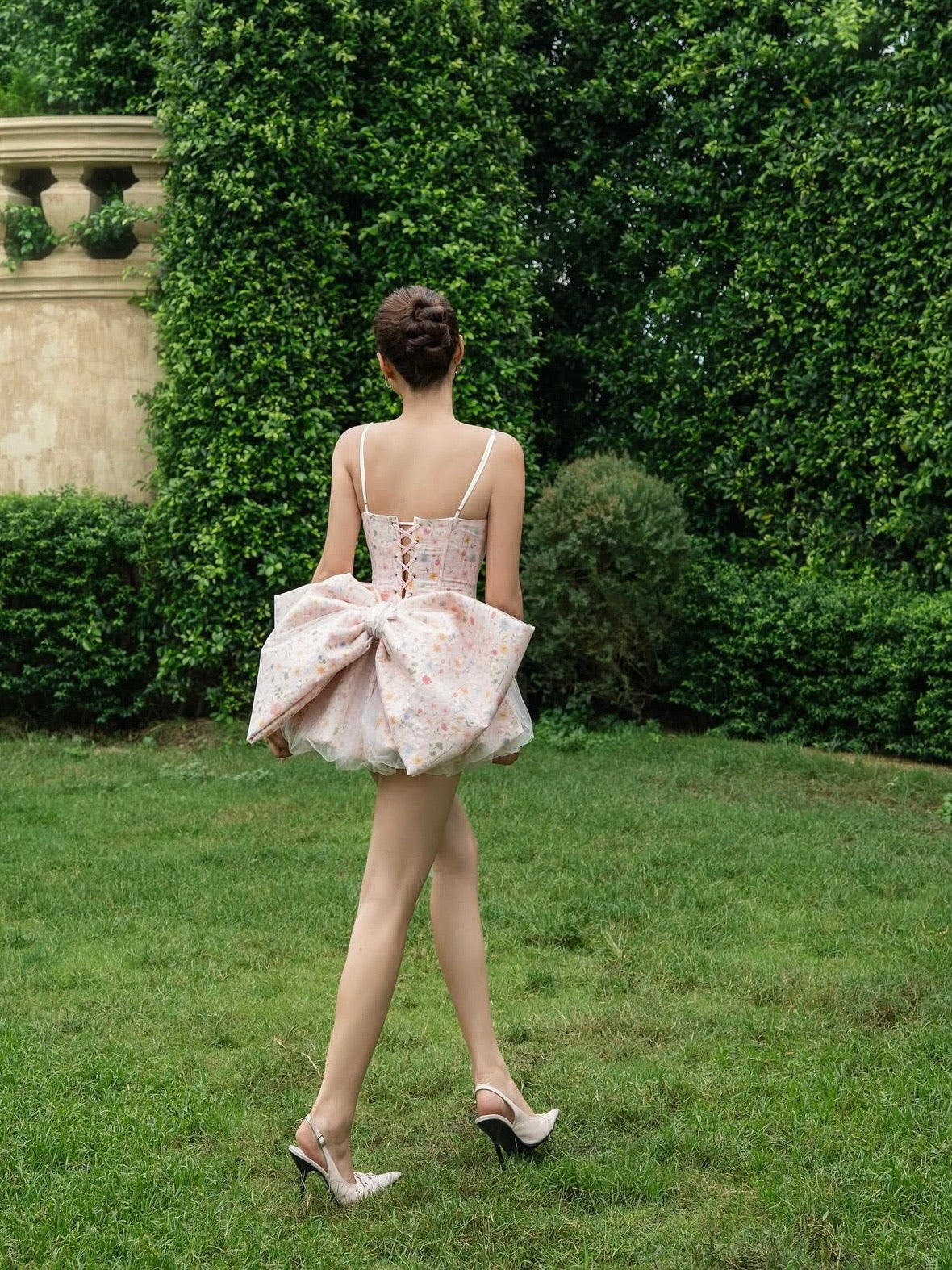 LANE CI -  Cazie Blush Pink Bow Mini Dress