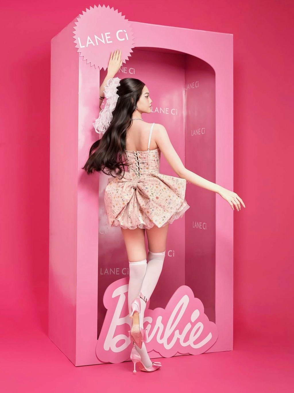 LANE CI -  Cazie Blush Pink Bow Mini Dress