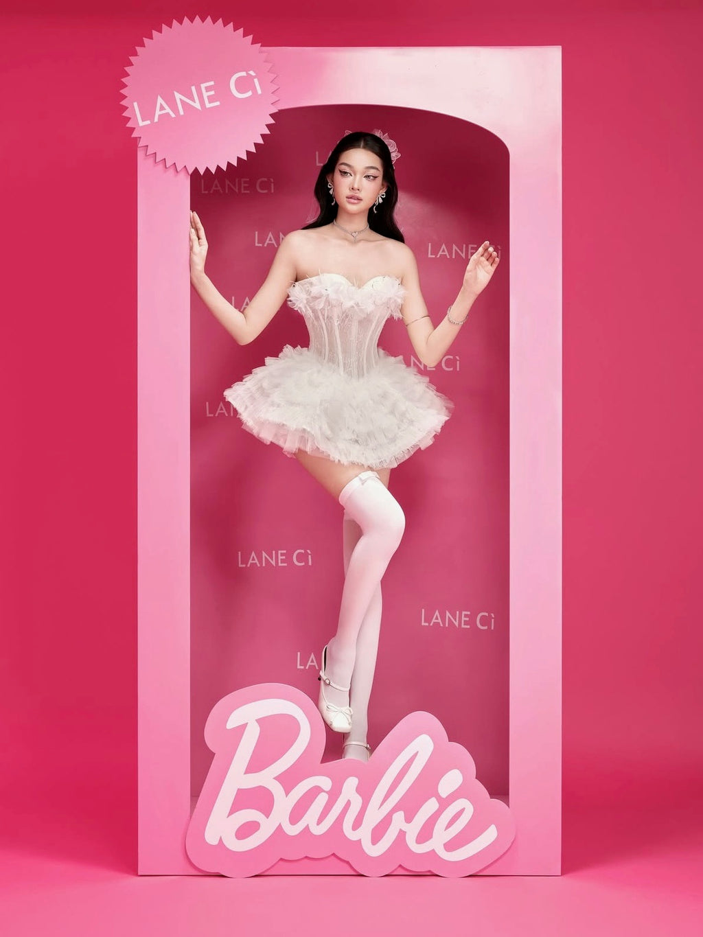 LANE CI - White Swam Dress