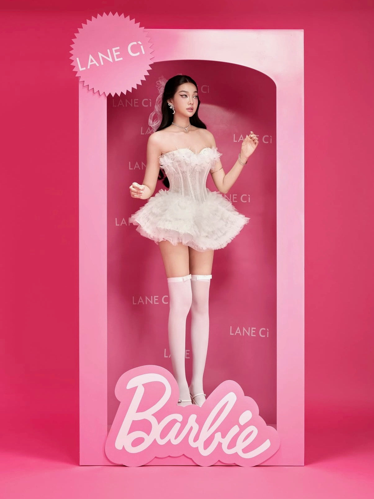 LANE CI - White Swam Dress