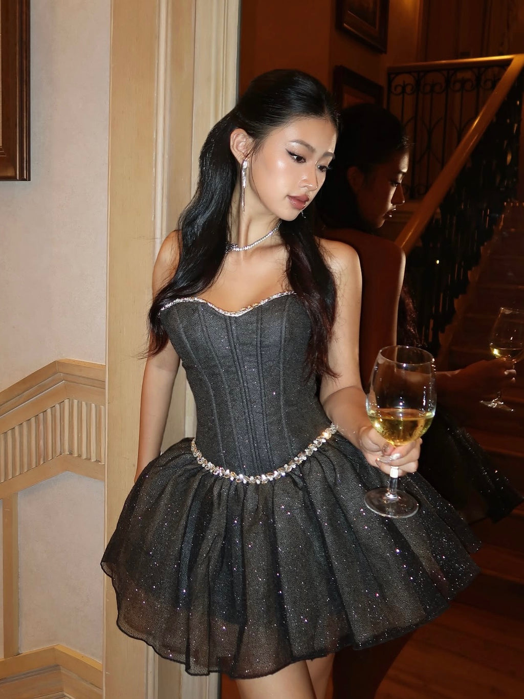 LANE CI - Aurora Shimmer Corset Mini Dress