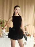 Chan Club Velvet "Jade Jade" Echelle Dress
