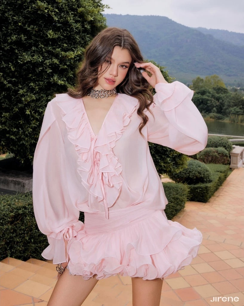 Jirene Studio Blush Ruffle SHARA DRESS