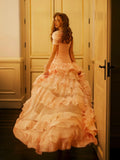 Jirene Studio Blush Layered Ruffle Gown | OPULENT DRESS