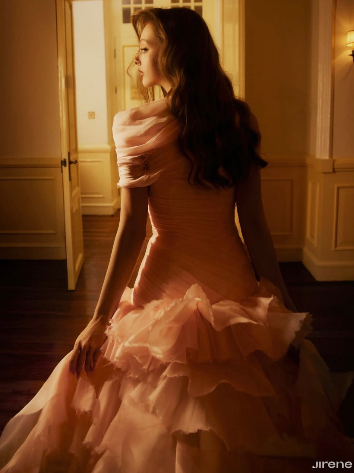 Jirene Studio Blush Layered Ruffle Gown | OPULENT DRESS