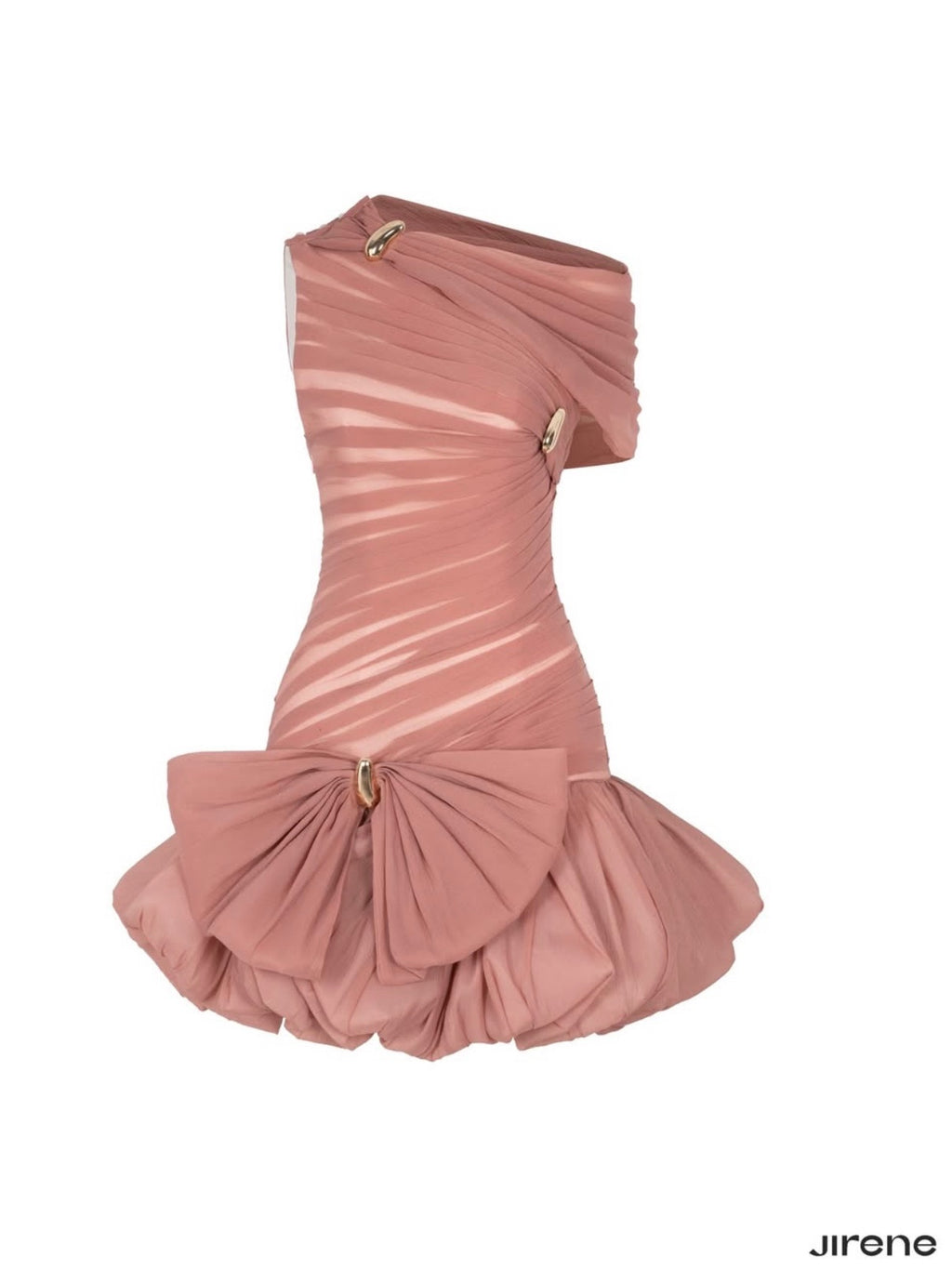 Jirene Studio Rust Asymmetrical Ruffle Mini Dress | REQUIEM DRESS