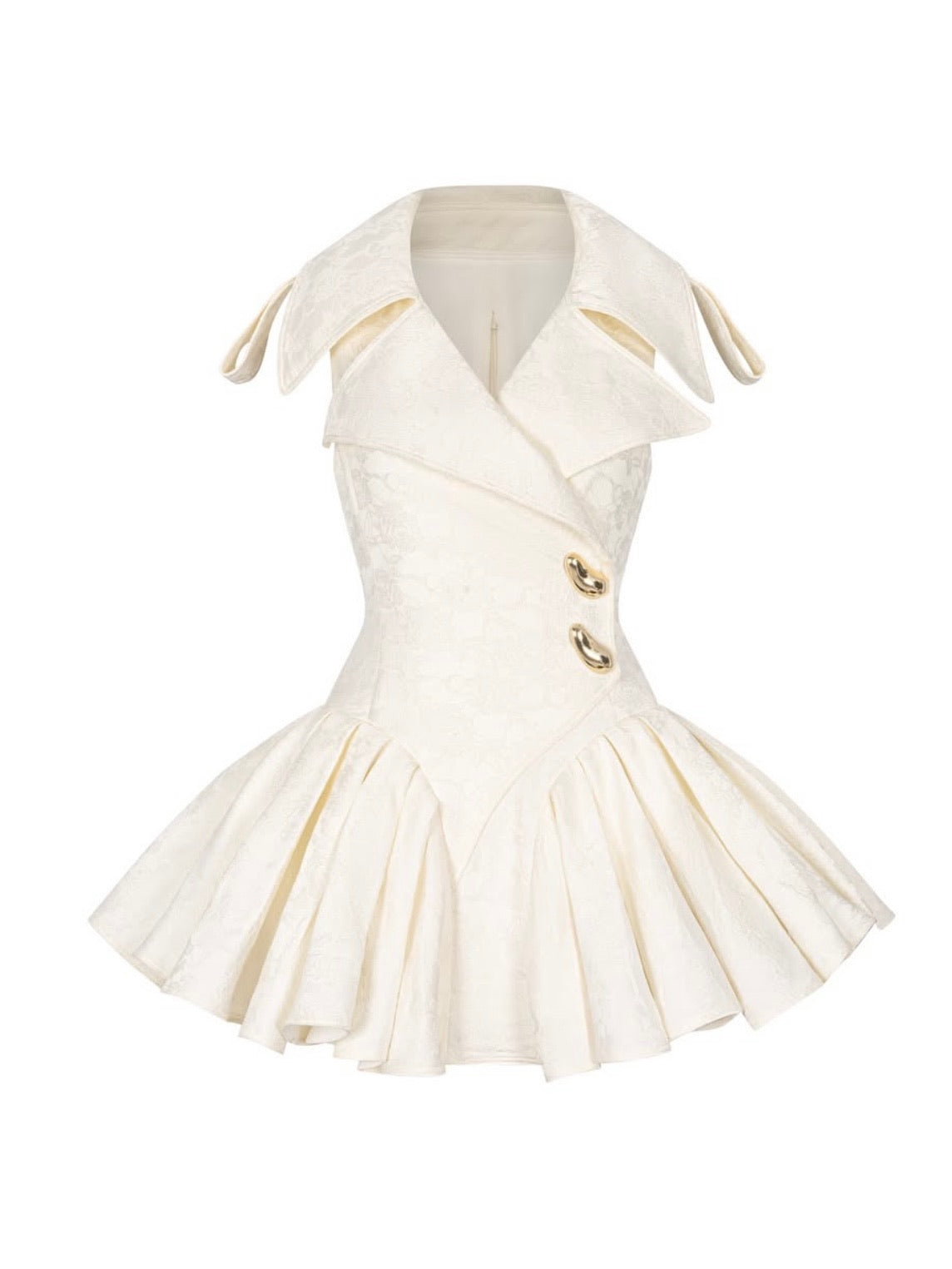 Jirene Studio Ivory Structured Flare Mini Dress | SONNET DRESS