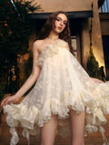 Jirene Studio Ivory Ruffle Babydoll Mini Dress | PIXIE DRESS