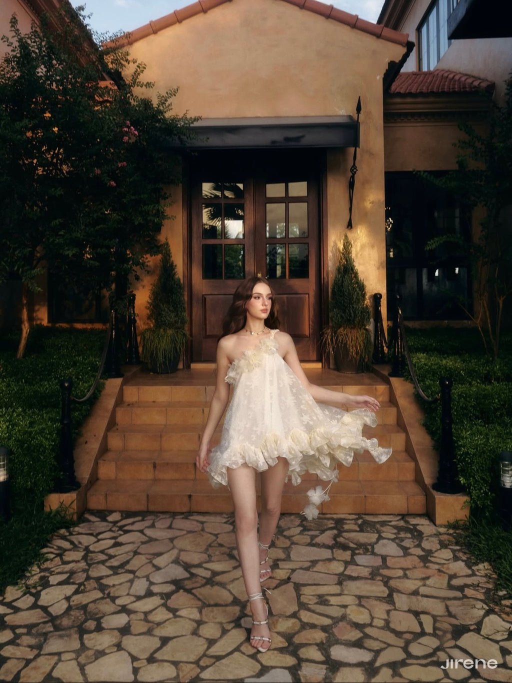Jirene Studio Ivory Ruffle Babydoll Mini Dress | PIXIE DRESS
