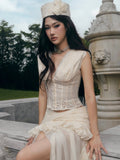 Jirene Studio Cream Corset Skirt Set | RIOT SET