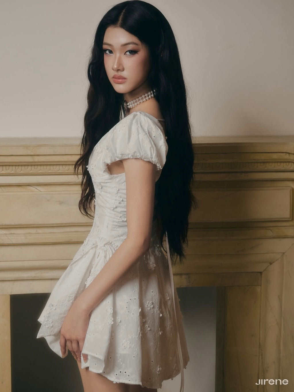 Jirene Studio White Puff Sleeve Mini Dress | BLUR DRESS