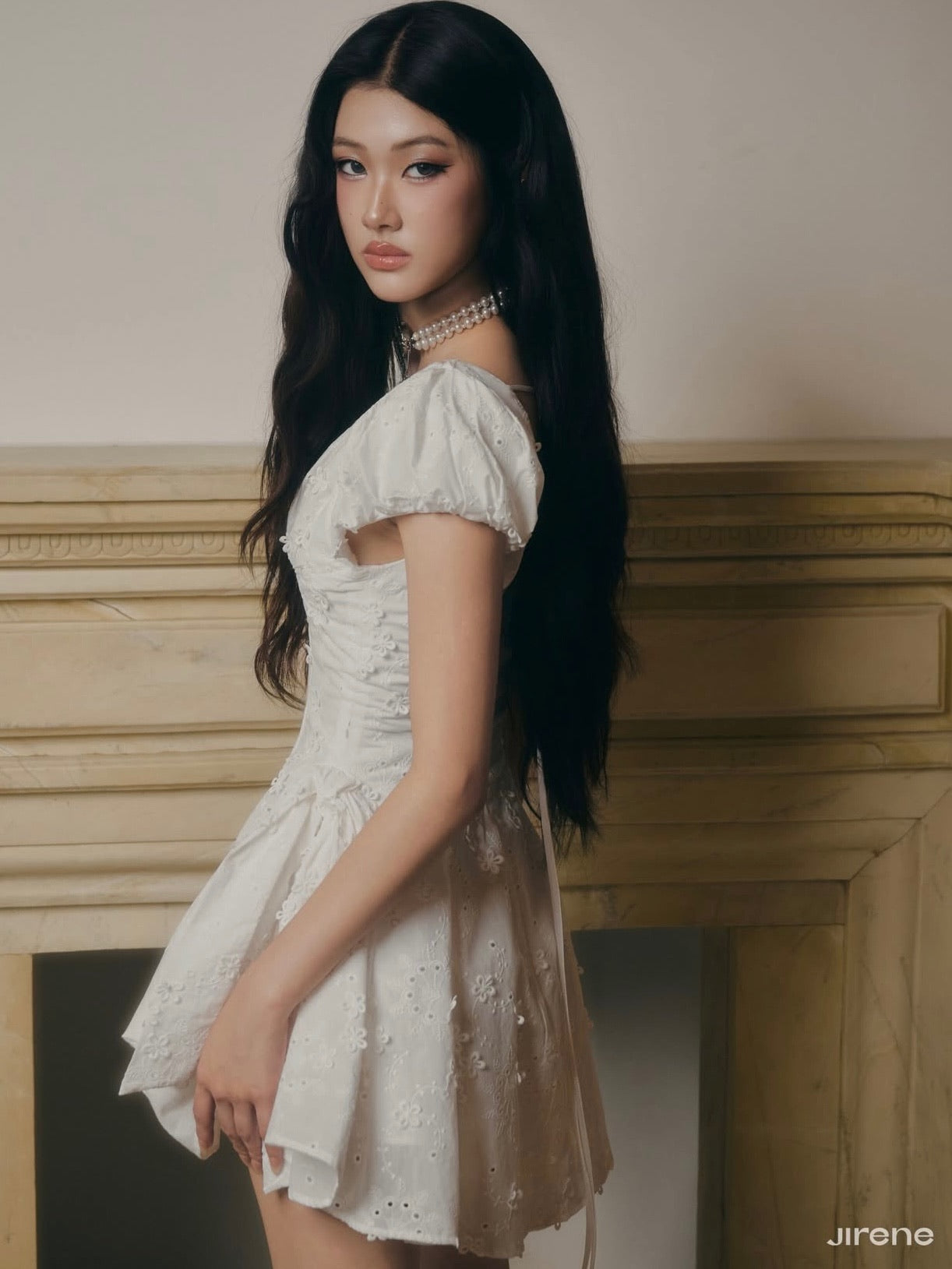 Jirene Studio White Puff Sleeve Mini Dress | BLUR DRESS