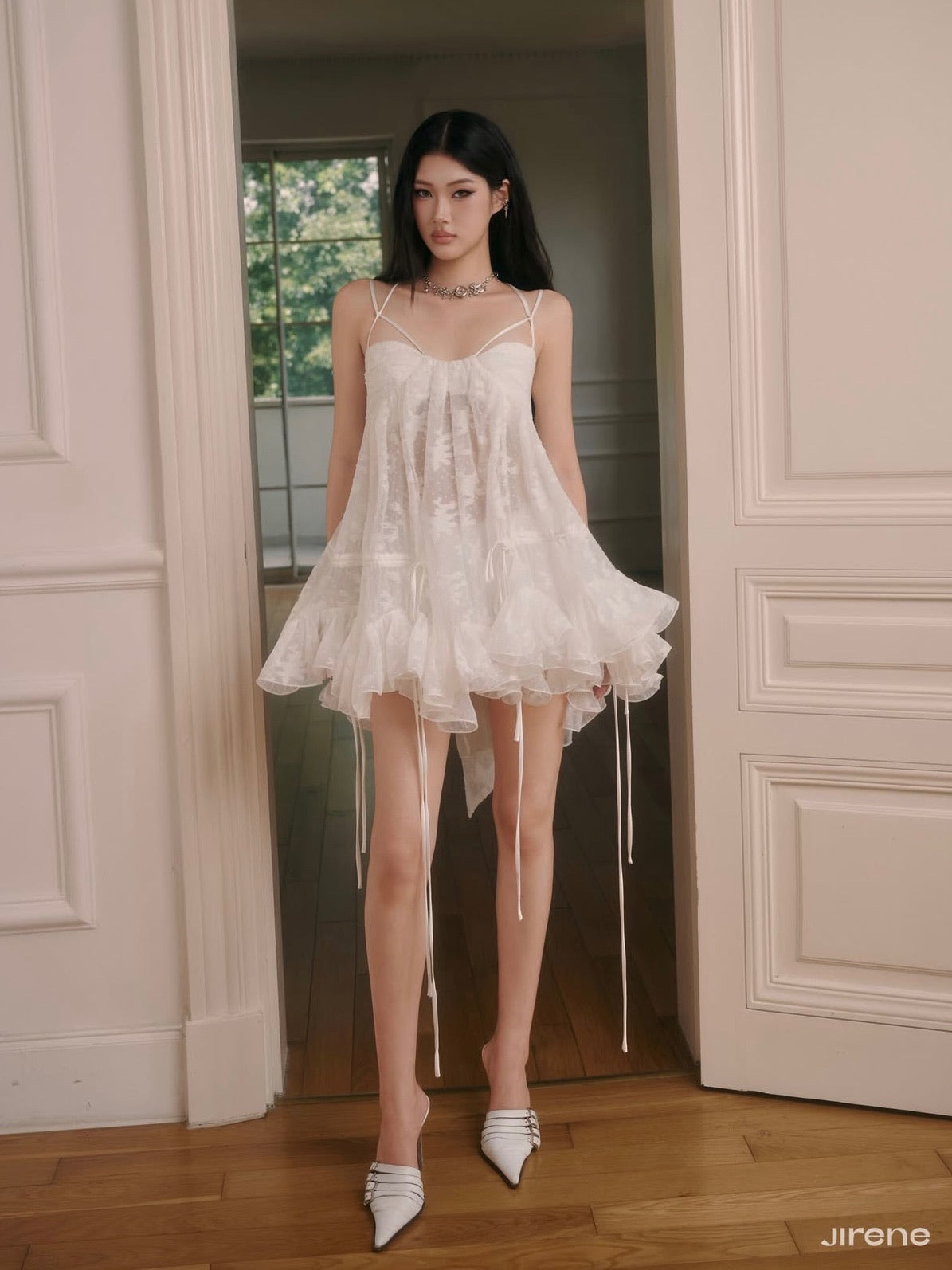 Jirene Studio White Lace Babydoll Dress | WINK DRESS