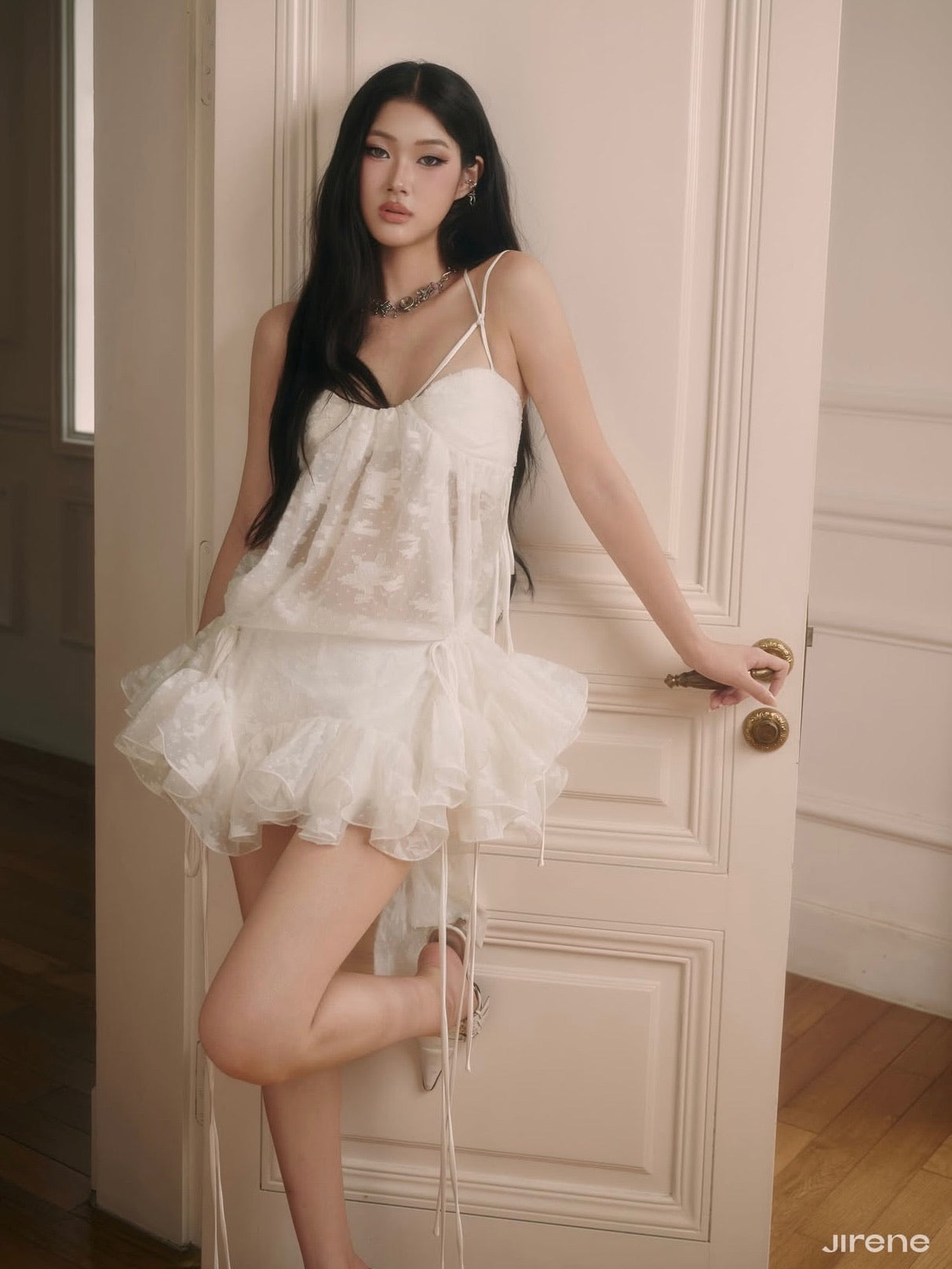 Jirene Studio White Lace Babydoll Dress | WINK DRESS