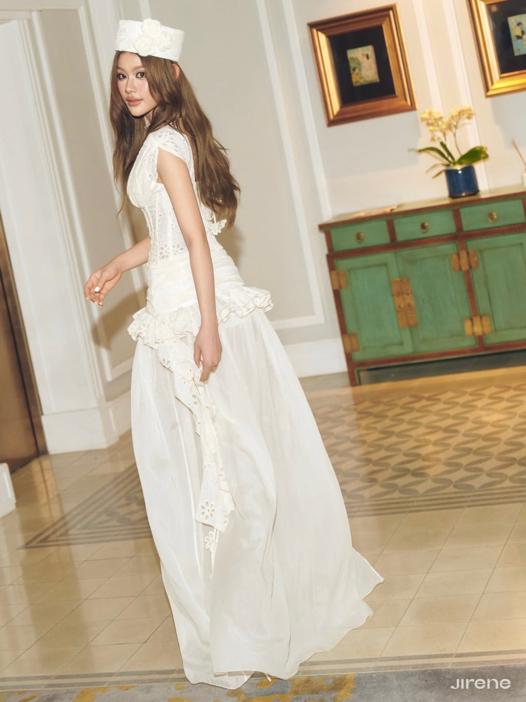 Jirene Studio White Resort Corset Top & Long Skirt Set | RIOT SET